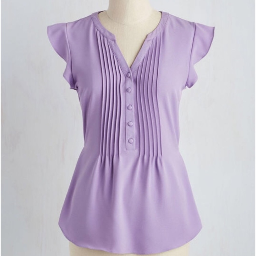 ModCloth tie-back blouse lavender